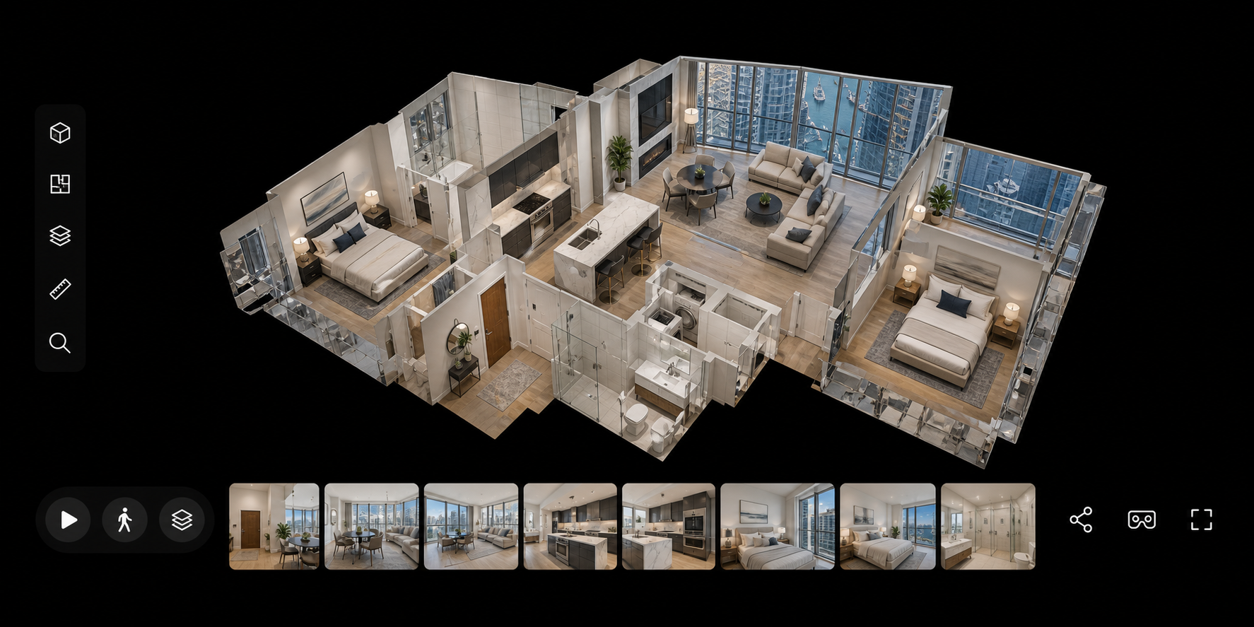 Matterport 3D virtual tour dollhouse view of a Vancouver listing